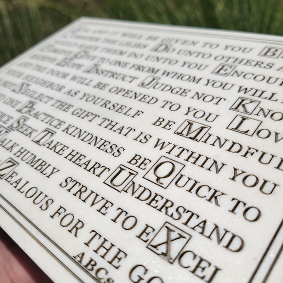 ABC's of Faith Marble ? Resin Plaque ~ Spirituality ~ Kindness ~ Positive Vibes - Picture 9 of 14